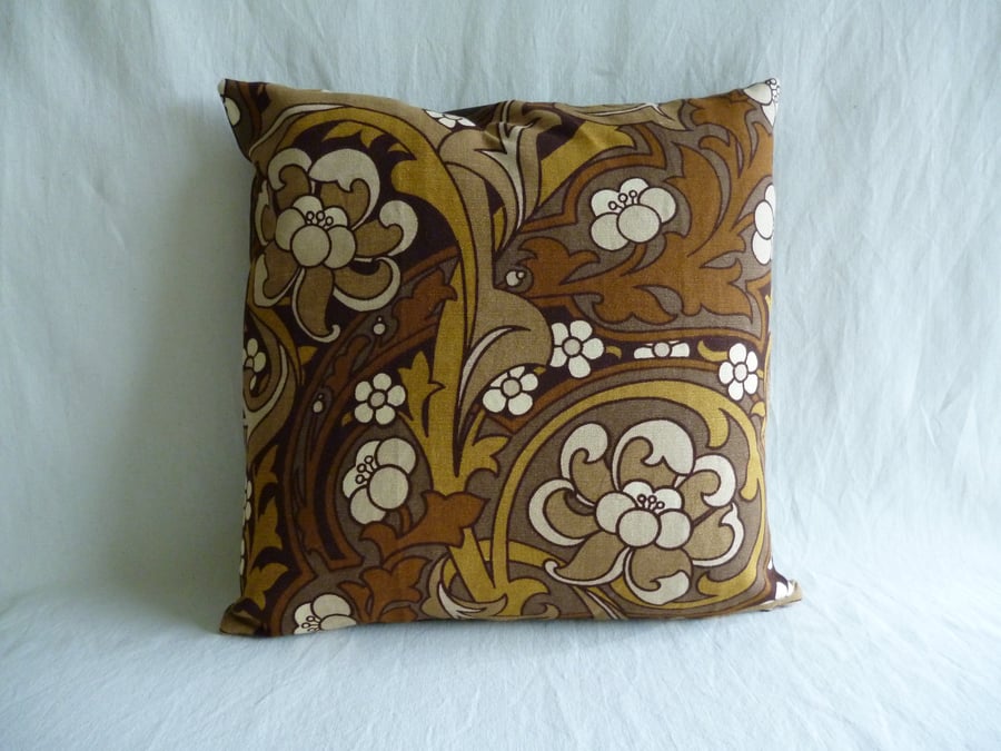 Funky 1970s vintage fabric cushion cover