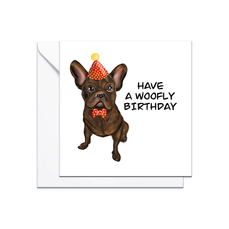 French bulldog birthday card