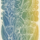 Spring Weather -  A4 Original Floral Lino Print