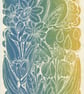 Spring Weather -  A4 Original Floral Lino Print
