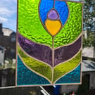Stained glass peacock feather