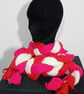3,4,5.Handknitted Long Plaited Scarf. Three Colourways - Image 1