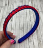 Cobalt Blue and Red Pleated Hairband - Image 2
