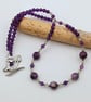 Charoite, Amethyst & Labradorite Necklace, February Birthday, Valentine's Gift