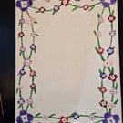 Pastel flowers on canvas photo frame. 