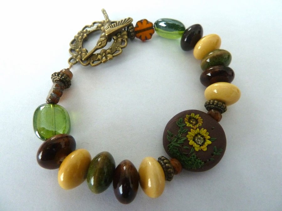 SALE sun flower bracelet