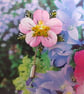 PINK APPLE BLOSSOM FLOWER PIN Wedding Lapel Flower Brooch HANDMADE HAND PAINTED - Image 1