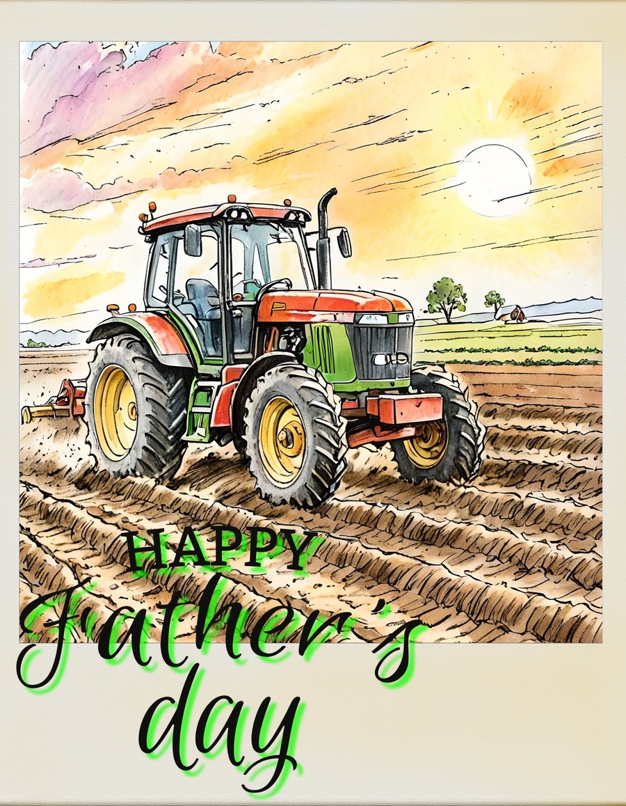 Tractor Father's Day Card A5