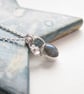 Silver botanical necklace with labradorite, gemstone necklace - Image 4