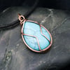 Copper Wire Wrapped Pendant with Turquoise Coloured Stone