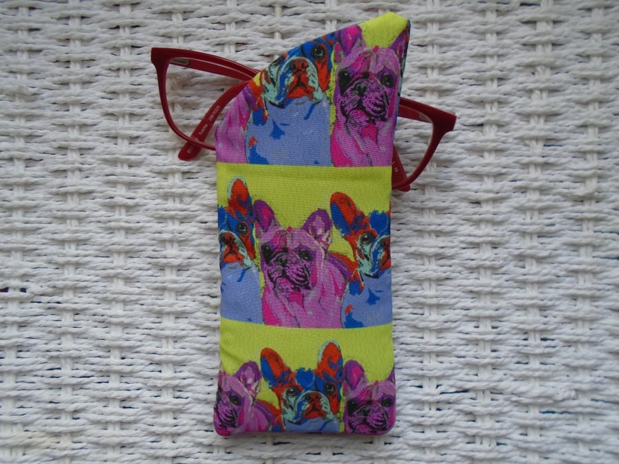 French Bulldogs Glasses Case - Lined & Padded 