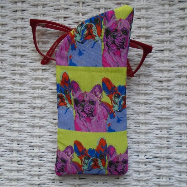 French Bulldogs Glasses Case - Lined & Padded 
