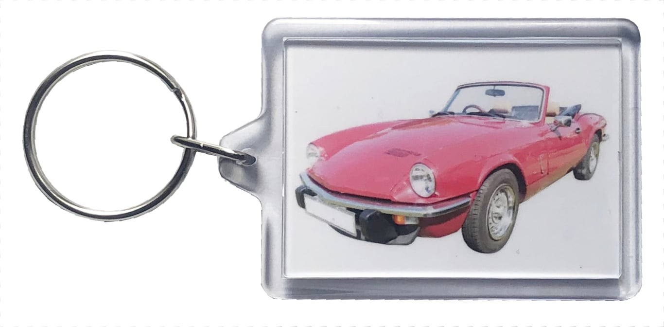 Triumph Spitfire 1500 1978 - Keyring with 50x35mm Insert - Car Enthusiast