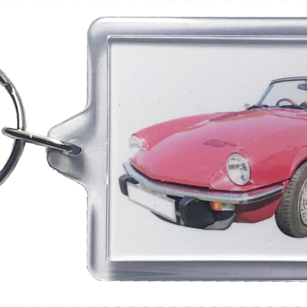 Triumph Spitfire 1500 1978 - Keyring with 50x35mm Insert - Car Enthusiast