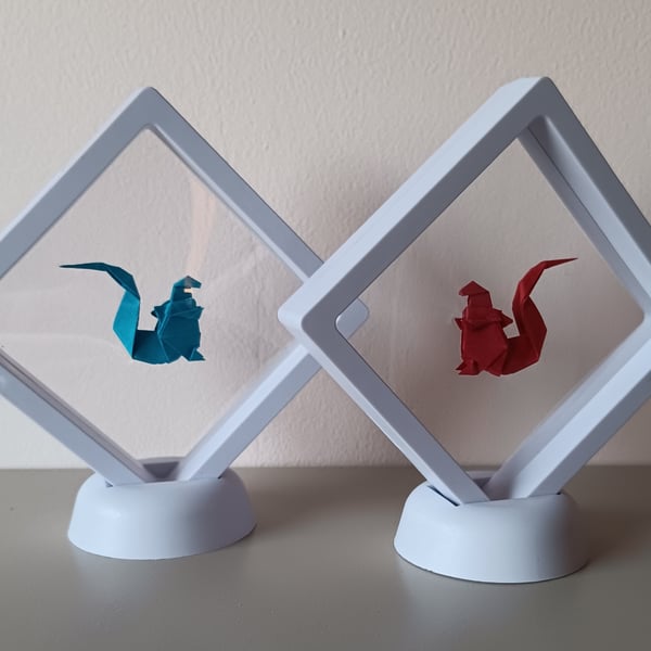 Origami Godzilla in a Floating Frame - Folksy
