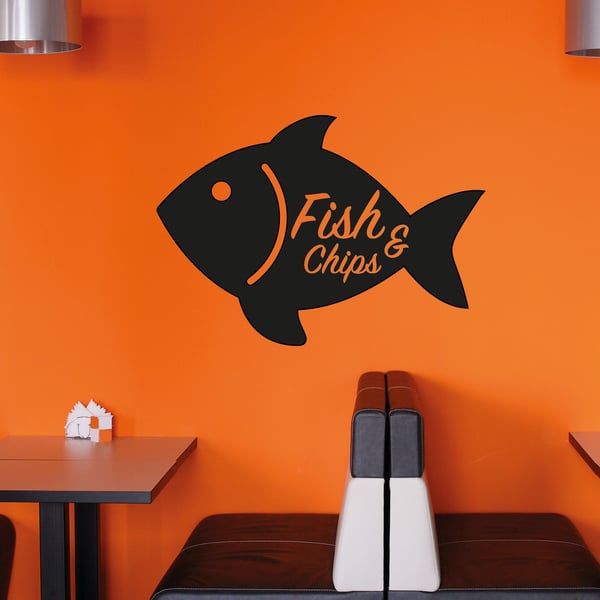 Fish and Chip Shop Wall Sticker Restaurant Dinning Room Kitchen Wall Sticker