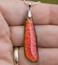 Dichroic Glass Pendant in Orange - 1221 - Image 1