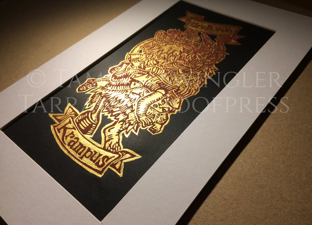 Season's Beatings - Krampus -Super-Limited Edition - Gold & Red on Black