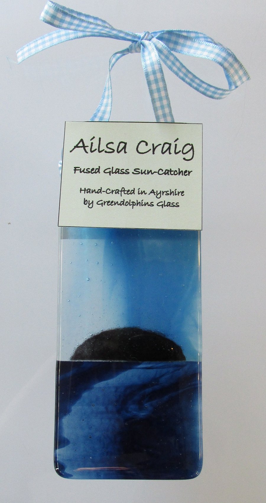 Ailsa Craig Fused Glass Sun-Catcher - Blue