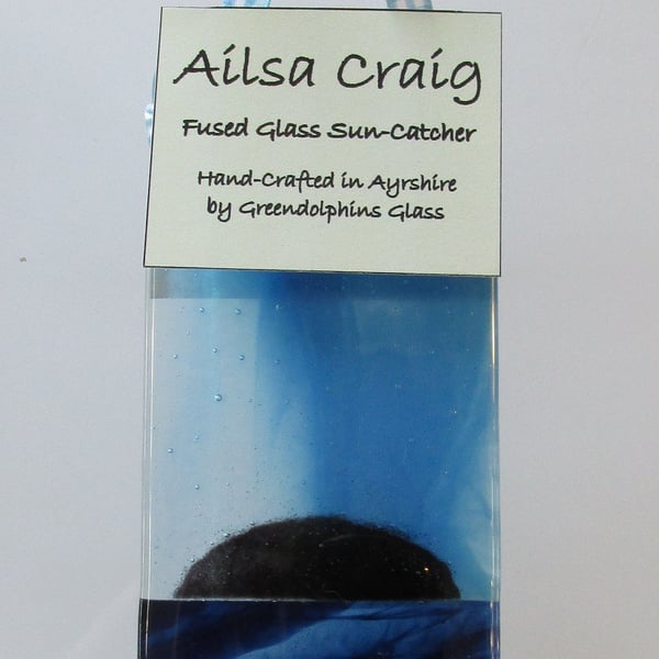 Ailsa Craig Fused Glass Sun-Catcher - Blue