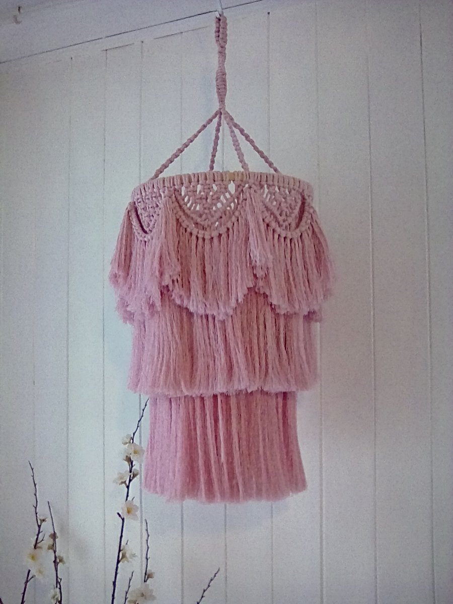 "Ballerina" macrame chandelier