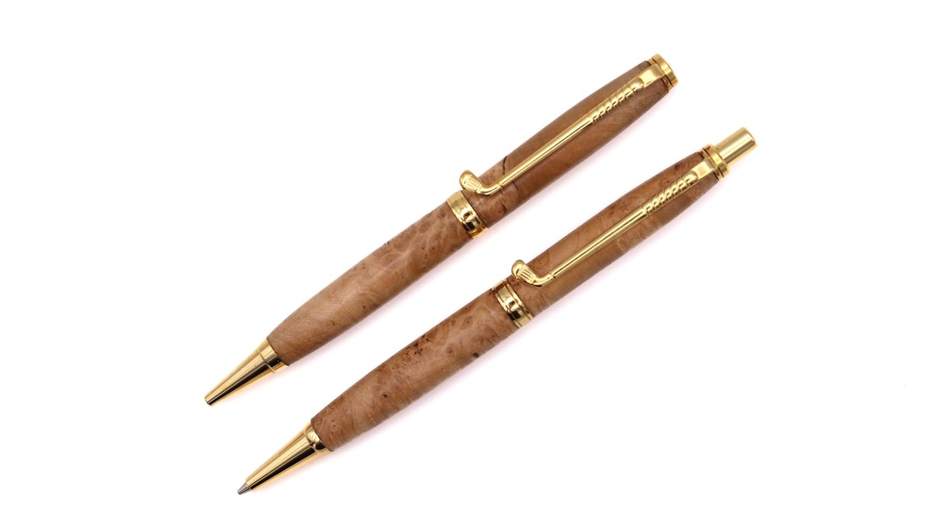 Lance Pen & Pencil Set - Yellow Box Burl