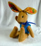 Lupin, a 16" fleece unjointed rabbit with neckerchief and knitted waistcoat. - Image 9