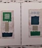 Colourful Combinations Grey Green Blue Handstitched Geometric Art Pictures - Image 1