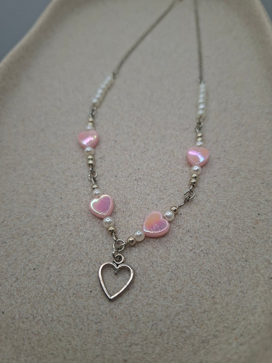 Sweetheart Pearl & Pink Charm Necklace