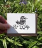 Handprinted Linocut Card featuring a Little Ringed Plover bird - small card