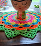 Large, bright crochet mandala doily table mat - Image 7