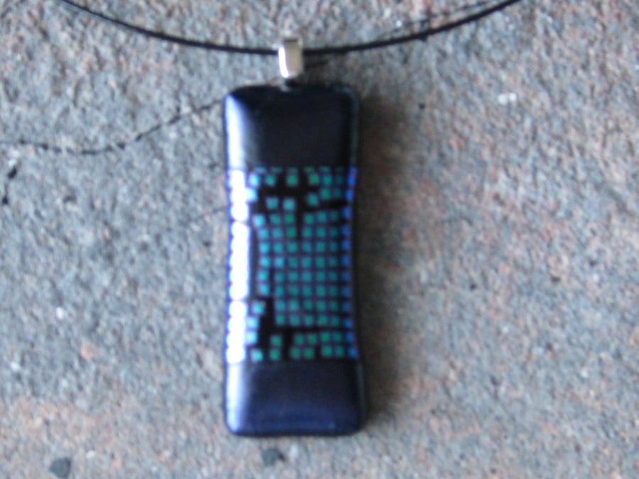 Unique fused dichroic glass pendant