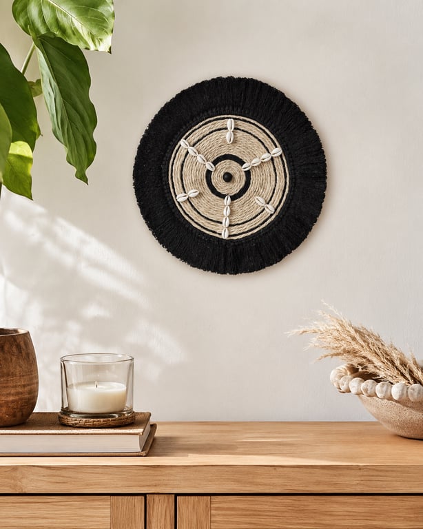 Handmade Sisal Rope and Cowrie Shell Wall Hanging – Boho Coastal African Decor