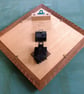 Large Pendulum Wall Clock in Burr Madrona and Inlaid Walnut with Seconds Dial - Image 6