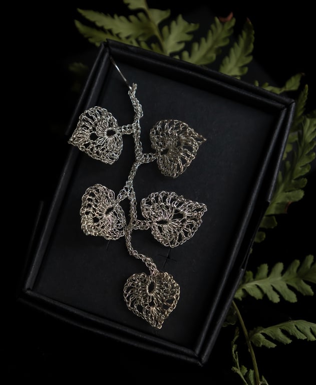 Silver Lace Statement Earring