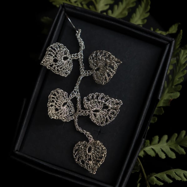 Silver Lace Statement Earring