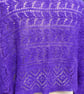 Purple and pink Angora beaded lace knitted shawl - Design L323 - Image 2