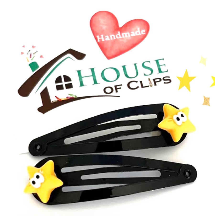 Stary Stary Night Hair Clips x2 - Star Hair Slides - Star Hair Clips - Shining S