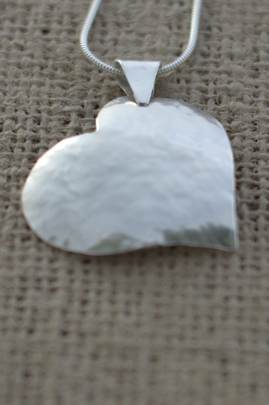 STERLING SILVER REPOUSSE TEXTURED HEART PENDANT  VALENTINE  GIFT FOR HER