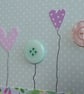 Button Flowers Mother's Day Card - Green Polka Dots - Image 4