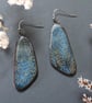 Handmade speckled blue glaze ceramic clay earrings, ceramic jewellery, lapis laz - Image 8