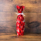 Handmade Christmas Bottle Gift Bag, Bottle Bag-Christmas Santas-CHBB15