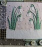 Framed snowdrop applique with vintage fabrics & very old mother of pearl buttons - Image 3