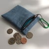 Light blue, denim, zipped key ring purse, coin purse, credit card purse