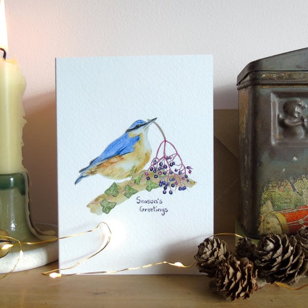 Nuthatch Christmas card