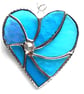 Turquoise Swirl Heart Stained Glass Suncatcher 129 - Image 2