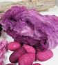 Natural Dye Cochineal Pink Mixed Silk Fibre Texture Craft Pack - Image 3