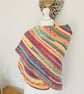 Multicoloured Crochet Scarf, Colourful Striped Triangle Shawl Wrap - Image 4