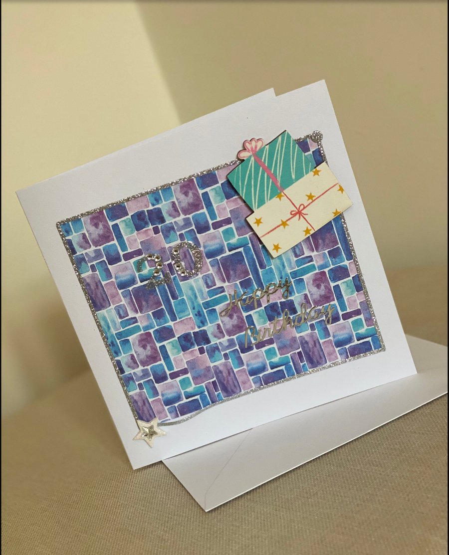 Handmade 20th Birthday card 