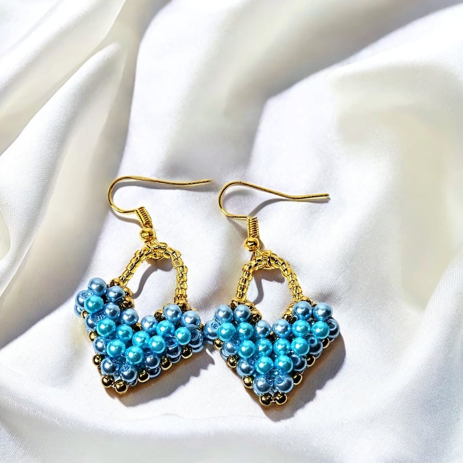 Blue Heart Shaped Handbag Earring